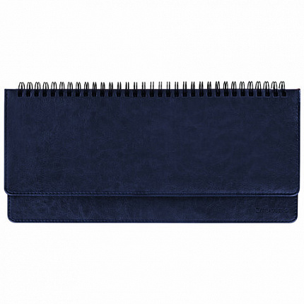 Планинг настольный недатированный (305x140 мм) BRAUBERG "Imperial", кожзам, 60 л., синий, 11169, 111694