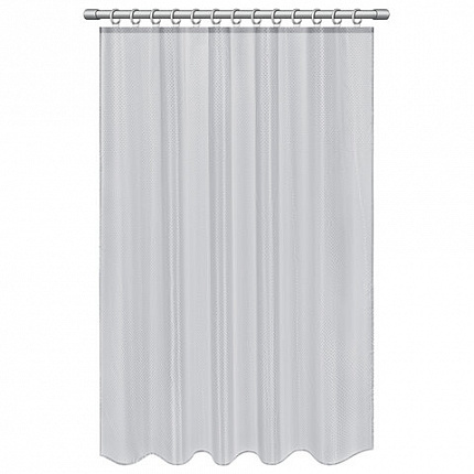 Шторка для ванной ПОЛИЭСТЕР, 180х200 см, кольца в комплекте, СЕРЫЙ БРИЛЛИАНТ, PRIMILA (ПРИМИЛА), 700094