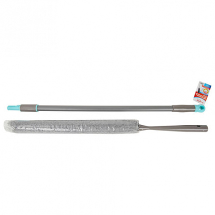 Пипидастр (сметка-метелка) для уборки, метелка 45 см, рукоятка 130-180 см, серый, LAIMA HOME, 606807