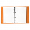 Тетрадь на кольцах А5 (180х220 мм), 120 листов, под кожу, клетка, BRAUBERG "Joy", оранжевый/светло-оранжевый, 129992