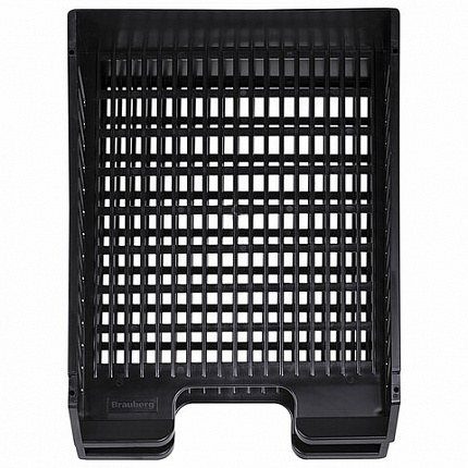 Лотки горизонтальные для бумаг, НАБОР 2 шт. (358х272х177,5 мм), сетчатые, черные, BRAUBERG-MAXI, 231360