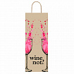Крафт-пакет бумажный "Wine not?" 15х8х39 см, с кручеными ручками, плотность 80 г/м2, 115809