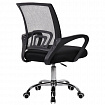 Кресло CROMEX (КРОМЕКС) "Top CH-695", ХРОМ, с подлокотниками, сетка/ткань TW, черное, 533066