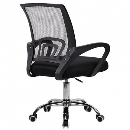 Кресло CROMEX (КРОМЕКС) "Top CH-695", ХРОМ, с подлокотниками, сетка/ткань TW, черное, 533066