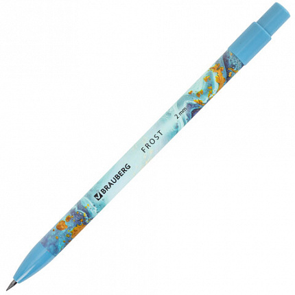 Карандаш механический цанговый 2 мм, BRAUBERG "FROST", HB, встроенная точилка, корпус ассорти, 182062
