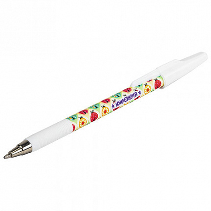 Ручка шариковая ЮНЛАНДИЯ "LADYBIRD", синяя, SOFT TOUCH покрытие, узел 0,7 мм, линия письма 0,35 мм, 143727