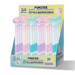 Ручка-спиннер многоцветная с акриловым топпером FUNSTER (ФАНСТЕР) "SHINY PETS", 3 ЦВЕТА, ассорти, узел 0,7 мм, линия письма 0,35 мм, 144518