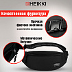 Сумка на пояс HEIKKI RIO (ХЕЙКИ), два отделения, регулируемый ремень, черная с белым, 38х12х8 см, 272617