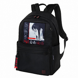 Рюкзак BRAUBERG FASHION CITY универсальный, карман-антивор, "Anime Girl", черный, 44х31х16 см, 272568