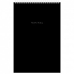 Блокнот БОЛЬШОЙ ФОРМАТ А4 198х297 мм, 80 л., гребень, подложка, клетка, BRAUBERG "Minimal Classic", 116424