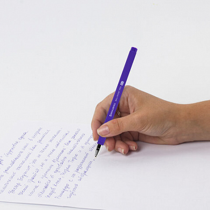 Ручка шариковая BRAUBERG SOFT TOUCH STICK "NEON", СИНЯЯ, мягкое покрытие, корпус ассорти, узел 0,7 мм, 143697