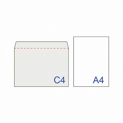 Конверты С4 (229х324 мм), отрывная лента, 100 г/м2, КОМПЛЕКТ 50 шт., BRAUBERG, 112184, С4НКс-50