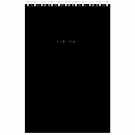 Блокнот БОЛЬШОЙ ФОРМАТ А4 198х297 мм, 80 л., гребень, подложка, клетка, BRAUBERG "Minimal Classic", 116424