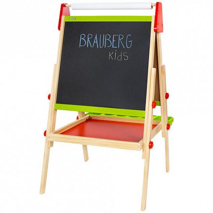 Мольберт растущий 3 в 1 для мела/магнитно-маркерный 48х43 см, BRAUBERG KIDS, 238151