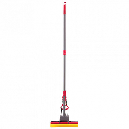 Швабра самоотжимная, роликовый отжим, насадка PVA 27 см, телескопический черенок 70-125 см, LAIMA, 603596