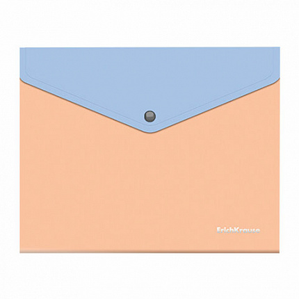 Папка-конверт с кнопкой ERICH KRAUSE "Matt Pastel Bloom", А5+, до 120 л., с карманом, ассорти, 0,18 мм, 61150