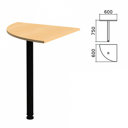 Стол приставной угловой "Канц", 600х600х750 мм, цвет бук невский (КОМПЛЕКТ)