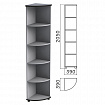 Шкаф (стеллаж) угловой "Монолит", 390х390х2050 мм, 4 полки, цвет серый, УМ46.11