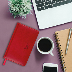 Еженедельник датированный 2026, МАЛЫЙ ФОРМАТ 95х155 мм, А6, BRAUBERG "Rainbow", под кожу, красный, 117190