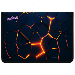 Папка для труда на молнии ЮНЛАНДИЯ А4, 1 отделение, откидная планка, органайзер, "Volcano split", 273394