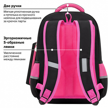 Рюкзак ЮНЛАНДИЯ COMPLETE с пеналом в комплекте, эрго-спинка, "Прятки", 42х29х14 см, 273120