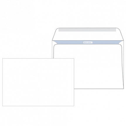 Конверты С4 (229х324 мм), клеевой слой, внутренняя запечатка, 90 г/м2, КОМПЛЕКТ 50 шт., BRAUBERG, 112176, С4НКР-50(BRAUBE