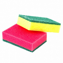 Губки для посуды 9,6х6,4х2,7 см, КОМПЛЕКТ 5 шт., MAXI, поролон с абразивным слоем, LAIMA К0013, 601554