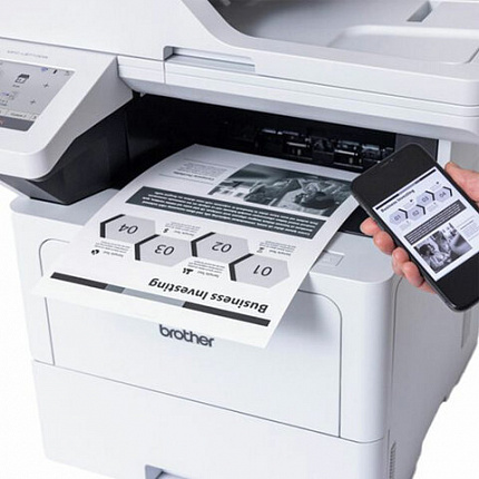 МФУ лазерное BROTHER MFC-L6710DW, "4 в 1", 50 стр./мин, 125000 стр./мес., ДУПЛЕКС, АПД, Wi-Fi, сетевая карта