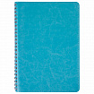 Бизнес-тетрадь на гребне А5 148x218 мм, BRAUBERG "Office PRO", под кожу, клетка, 80 л., бирюзовая, 111043