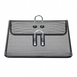 Подставка для календаря большая BRAUBERG "Germanium", металлическая, 57х200х200 мм, черная, 231972