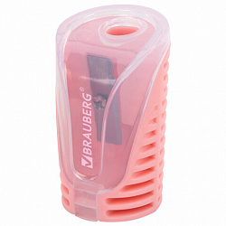 Точилка с контейнером BRAUBERG "CELL PASTEL", пастельные цвета ассорти, 272503