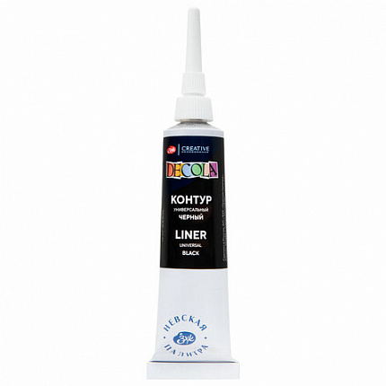 Контур акриловый универсальный "Декола", туба 18 мл, черный, Невская Палитра, 13603810
