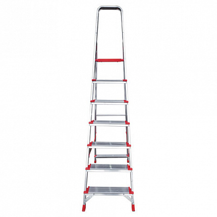 Стремянка алюминиевая 7 ШИРОКИХ СТУПЕНЕЙ 13 см, площадка 1,5 м, нагрузка 225 кг, вес 8 кг, НОВАЯ ВЫСОТА, 3117107, 5110107/3117107