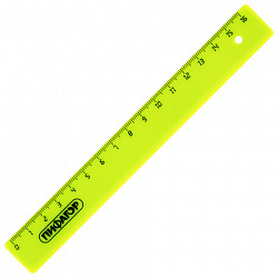 Линейка пластиковая 16 см, ПИФАГОР, неоновая, ассорти, 210603