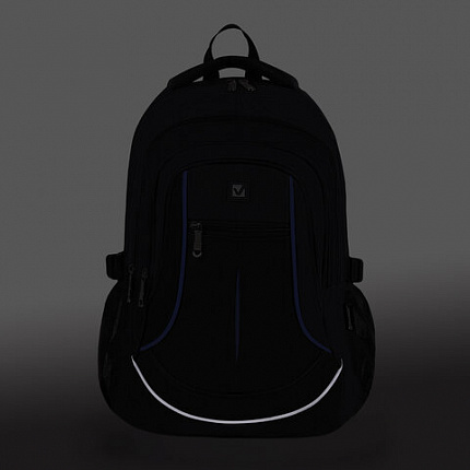 Рюкзак BRAUBERG HIGH SCHOOL универсальный, 3 отделения, "Выбор", черный/синий, 46х31х18 см, 271652