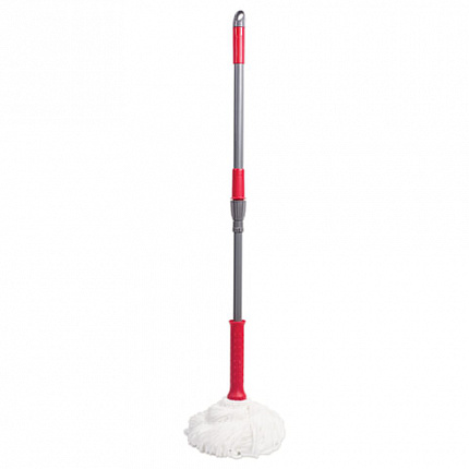 Швабра самоотжимная, скручивающийся отжим, МОП из микрофибры 603601, черенок 80-120см, LAIMA, 603600