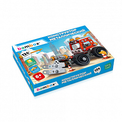 Конструктор металлический "Бульдозер", цветной, с подвижными деталями, 126 элементов, BAMBOX (БАМБОКС), 667031