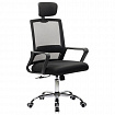 Кресло CROMEX (КРОМЕКС) "Debut CH-697", ХРОМ, с подлокотниками, механизм качания, сетка/ткань TW, черное, 533068