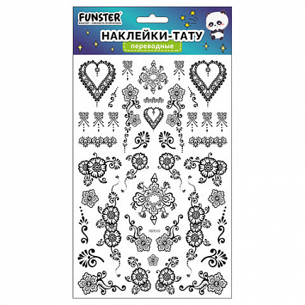 Наклейки-тату переводные "Ассорти", 29х15,5 см, ассорти 12 видов, FUNSTER (ФАНСТЕР), 666106