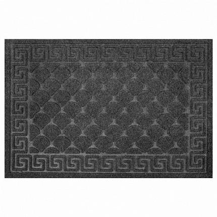 Коврик придверный 40х60 см, СЕРЫЙ, грязезащитный, 430 г/м2, фактурный рисунок ЧЕШУЙКИ, ЛЮБАША, 701058