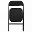Стул складной BRABIX "Golf CF-007", чёрный каркас, чёрная ткань, гофрокороб, 533025