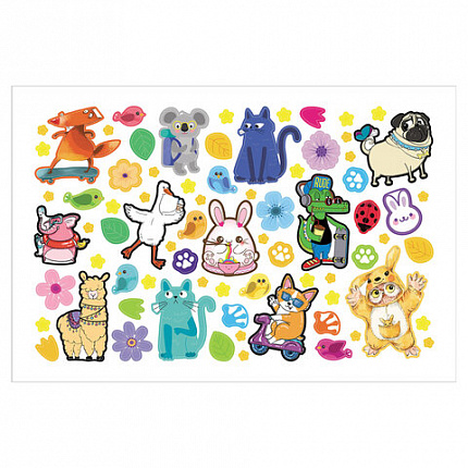 Альбом с наклейками, А5, 8 листов, 600 наклеек, "Милые и забавные" HATBER, 8Ан5, 8Ан5_31982