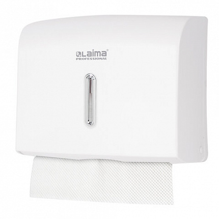 Диспенсер для полотенец LAIMA PROFESSIONAL BASIC (Система H2), Z-сложения, белый, ABS, 605049