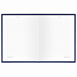 Блокнот МАЛЫЙ ФОРМАТ 110х147 мм, А6, 80 л., твердый, клетка, BRAUBERG "Minimal", синий, 116447