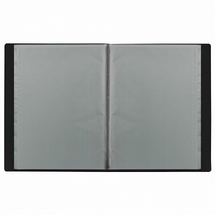 Папка 10 вкладышей BRAUBERG "Office", черная, 0,5 мм, 271321