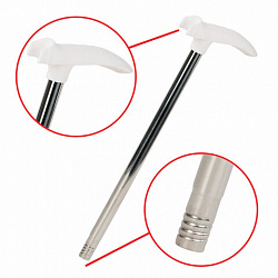 Совок для мусора КОМПЛЕКТ щетка + 2 рукоятки по 80 см, бело-серый, регулируемый углол щетки, разборный, колорбокс, LAIMA, 608953