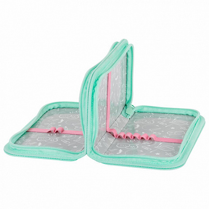 Пенал ПИФАГОР, 2 отделения, ламинированный картон, 19х11 см, "Funny cats", 273481