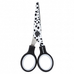 Ножницы 130 мм с цветной печатью "Далматин", чёрно-белые, закругленные, BRAUBERG KIDS, 232276