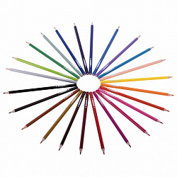 Карандаши цветные ЮНЛАНДИЯ "ДОМИКИ", 24 цвета, шестигранные, грифель 3 мм, 181838