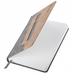 Ежедневник датированный 2026, А5, 138x213 мм, BRAUBERG "Assistant", под кожу, держатель, серый, 117378